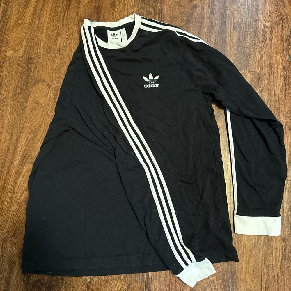 Black Adidas Trefoil Logo Long Sleeve Shirt